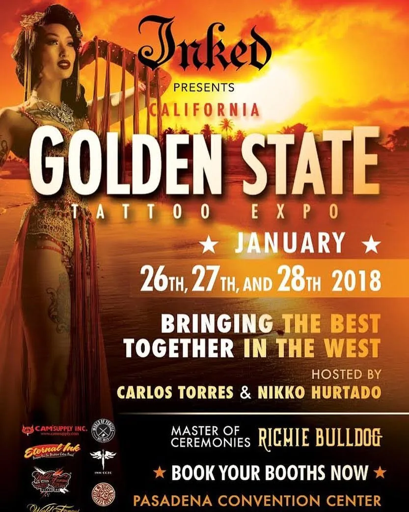 Golden State Tattoo Expo 2018 California event poster
